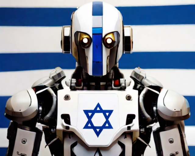 Leonardo Diffusion XL Roboter Computer Israel flag 1