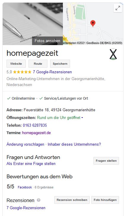 google-my-business-bewertungen Google My Business homepagezeit